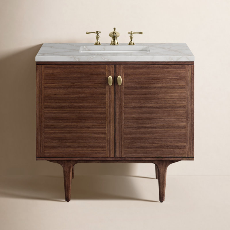 Amberly Single Vanity, 36", Victorian Silver, 8" Widespread