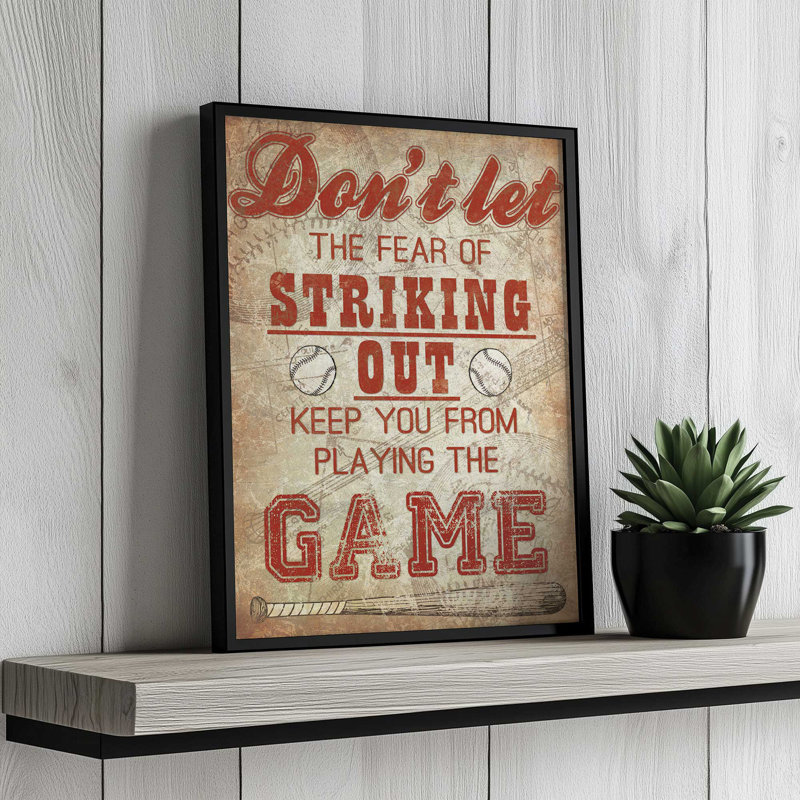 «Striking Out» par Masey St. Studios, reproduction d'art, L 24 po x H 32 po, Tanné, Impression encadrée