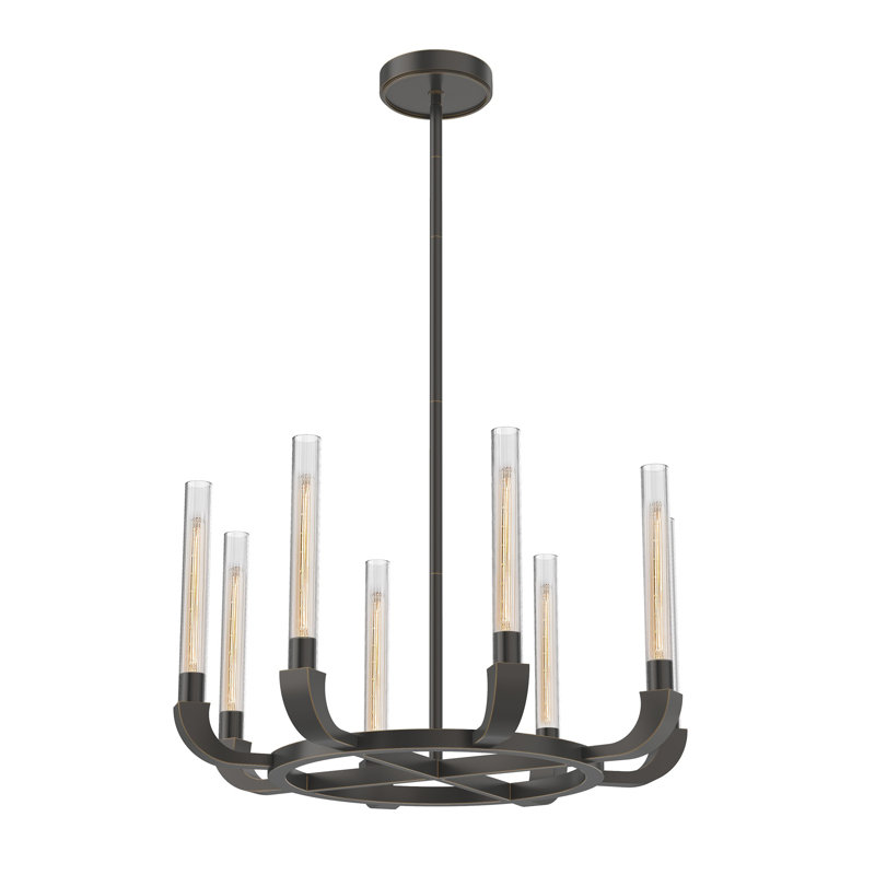 Flute 8 - Light Chandelier, Urban Bronze