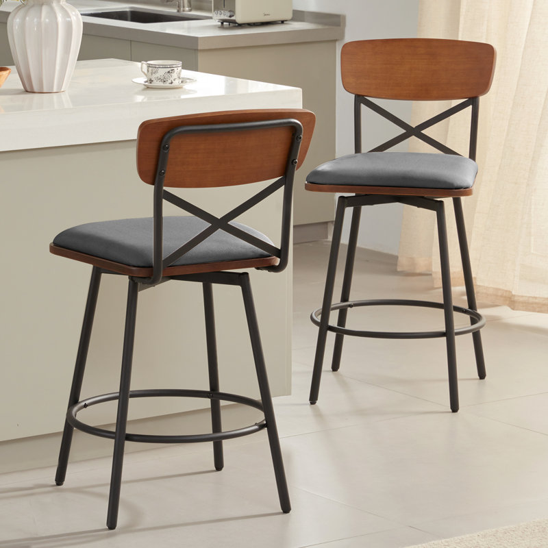 Tabouret de comptoir Jerria 26, Gris foncé