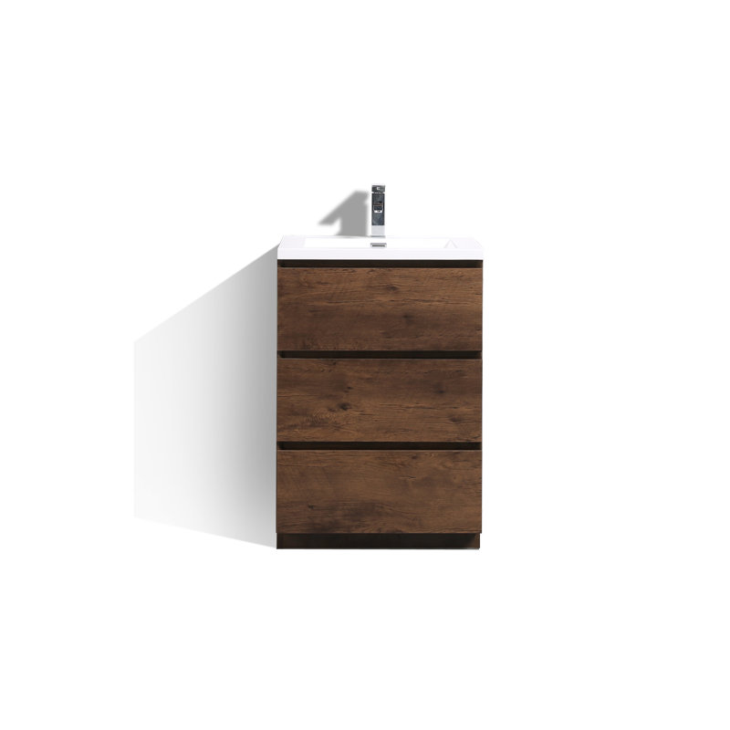 Hargrave 23.5'' Single Bathroom Vanity Base Only, Rosewood