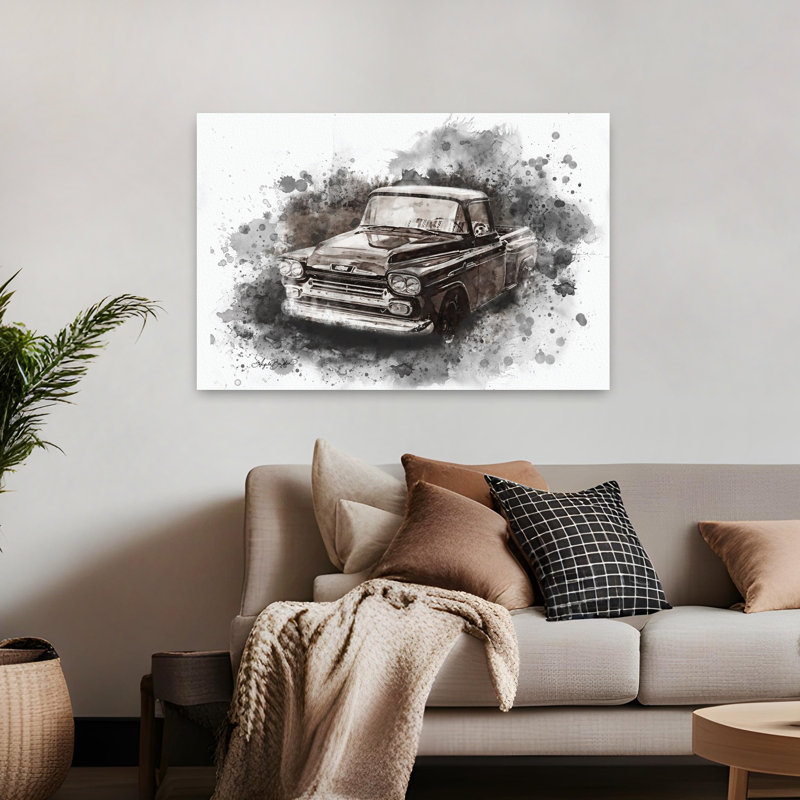 Old Chevy Abstract Contemporary Art, 32" H x 48" W