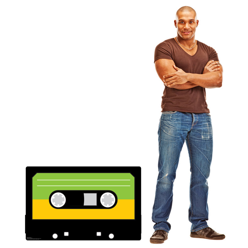 Retro Cassette Tape Cardboard Cutout 27 x 42 Inches