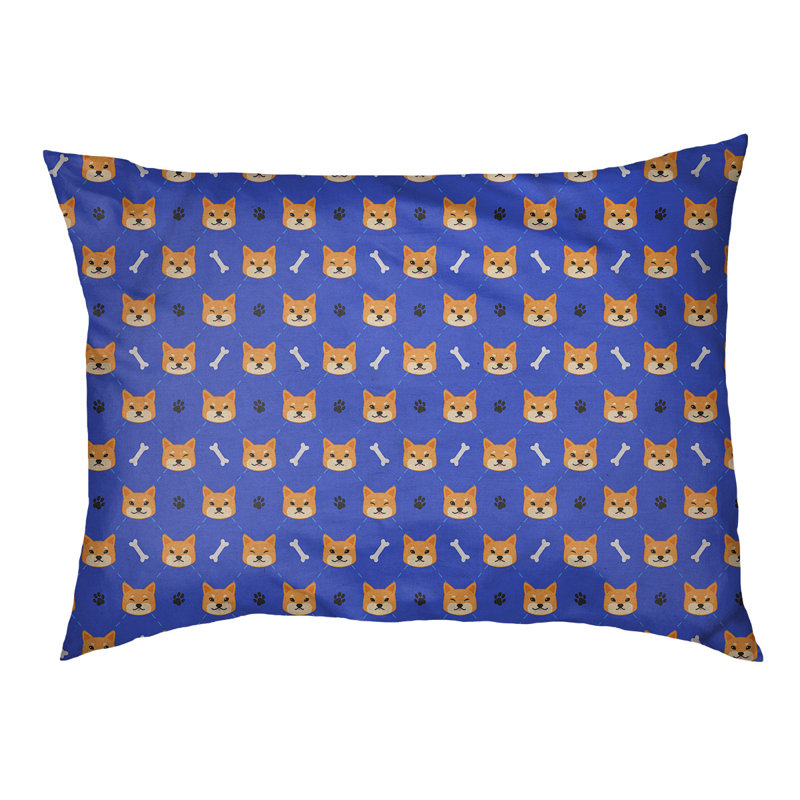Coussin de concepteur de lit pour chat shiba shiba Campion, l 42,5 po x L 32,5 po, Bleu