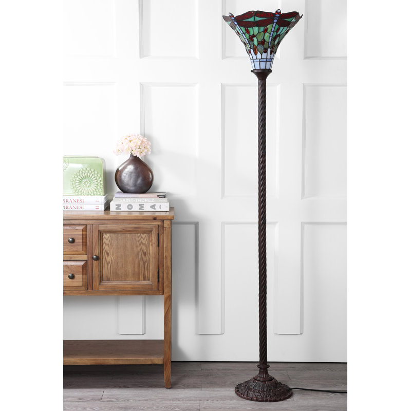 Ostlund 71 " Torchiere Floor Lamp, Red