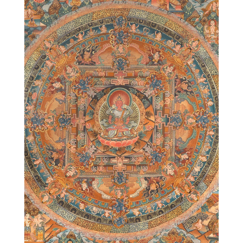 Mandala (Thangka sans brocart) | Or 24 carats