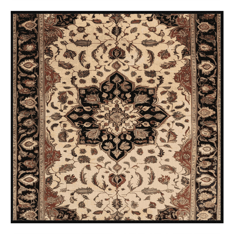 Tapis brun lavable à la machine, Carré 5 pi