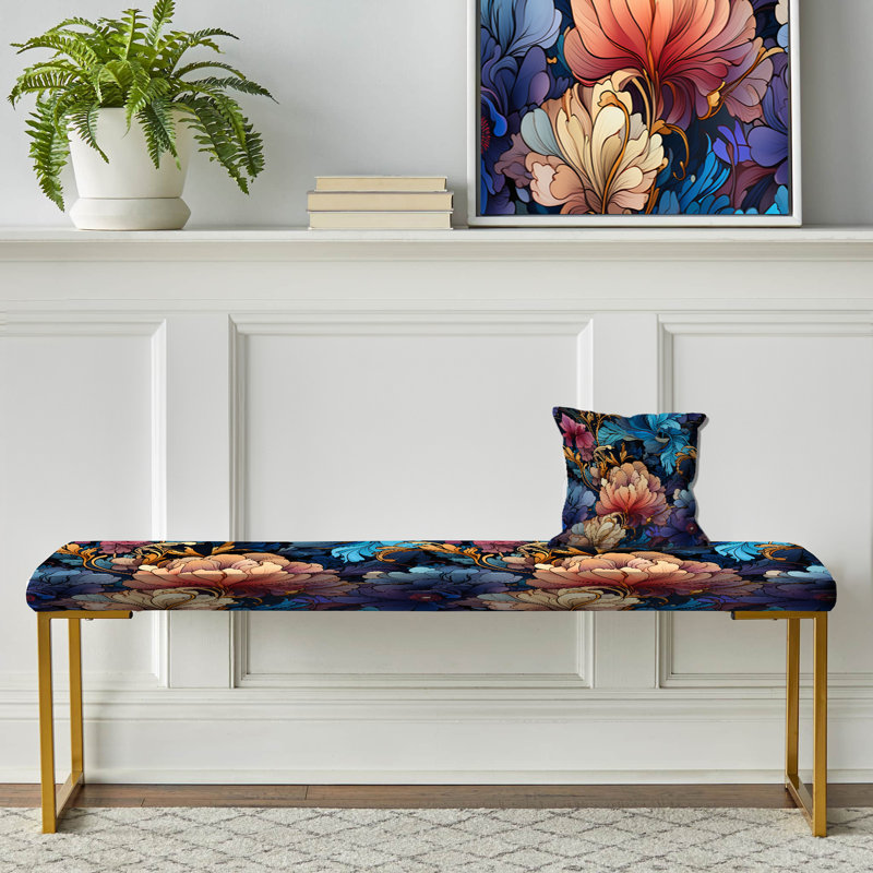 Victorian Nouveau Elegance Victorian Motif - Banc rembourré floral