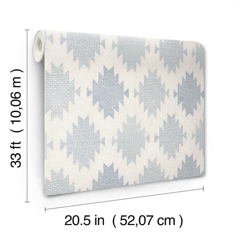 Papier peint Stitched Heirloom, Bleu