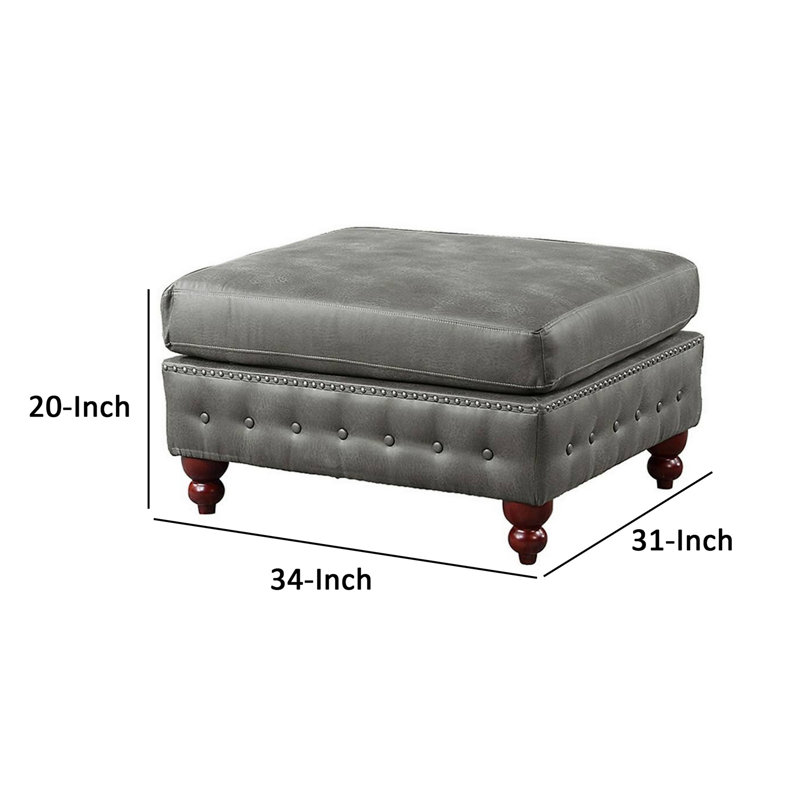 Rigoverto Upholstered Storage Ottoman, Gray