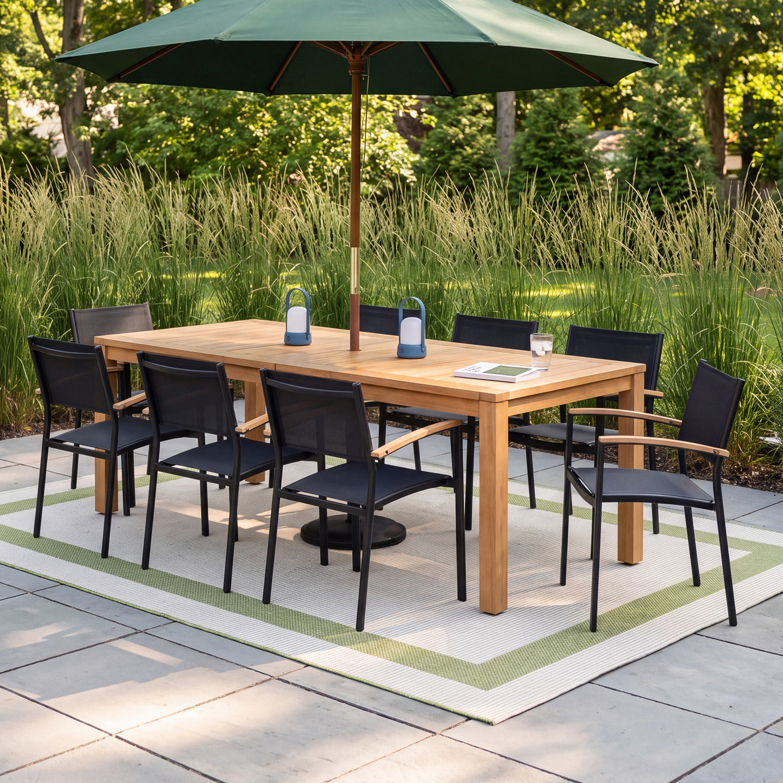 Anautica 88" Eucalyptus Patio Dining Set