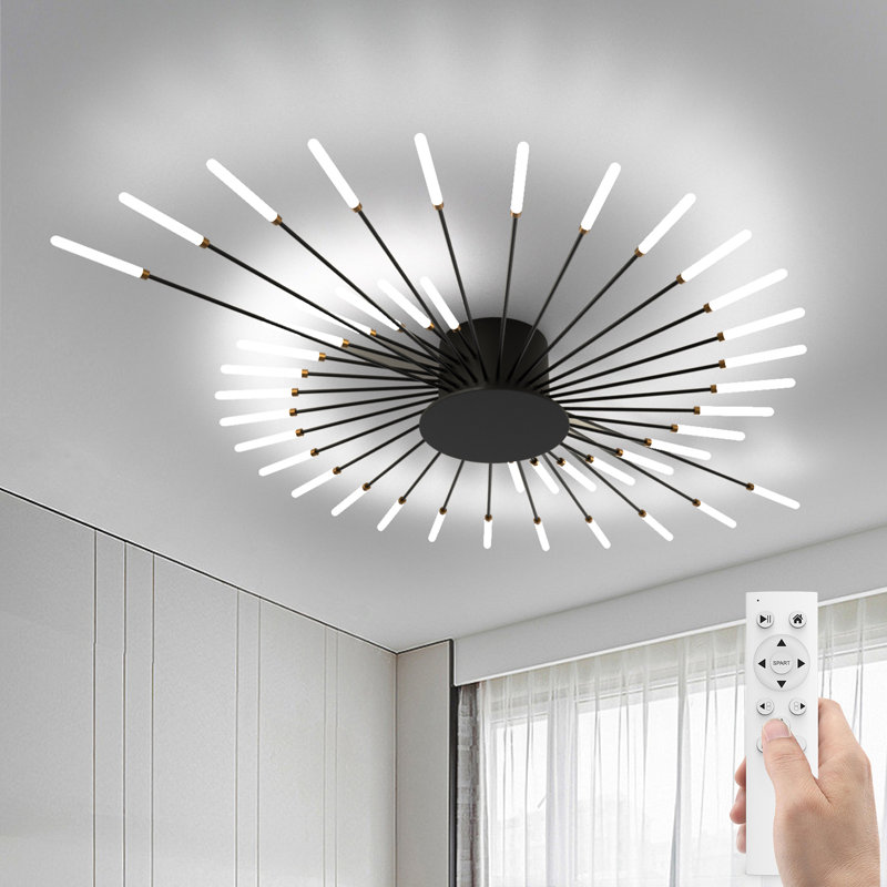 Acrylic LED Semi Flush Mount, Black