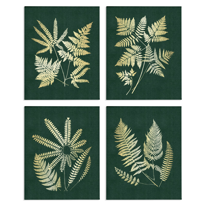 Ensemble de 4 feuilles de fougère lumineuses, conception par JJ Design House LLC, H 14 po x l 44 po