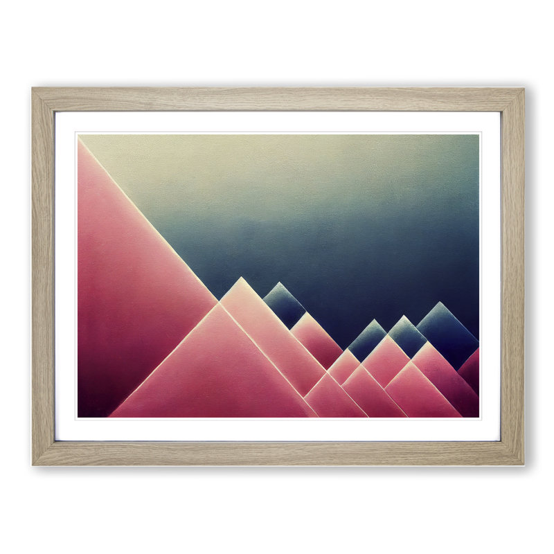 Abstract Minimalism Art - Framed Print, 34cm H x 46cm W x 2cm D, Oak
