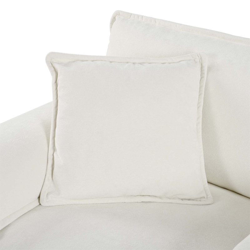 Canapé en chenille moderne, Beige, H 33,46 po x l 109,45 po x P 33,86 po