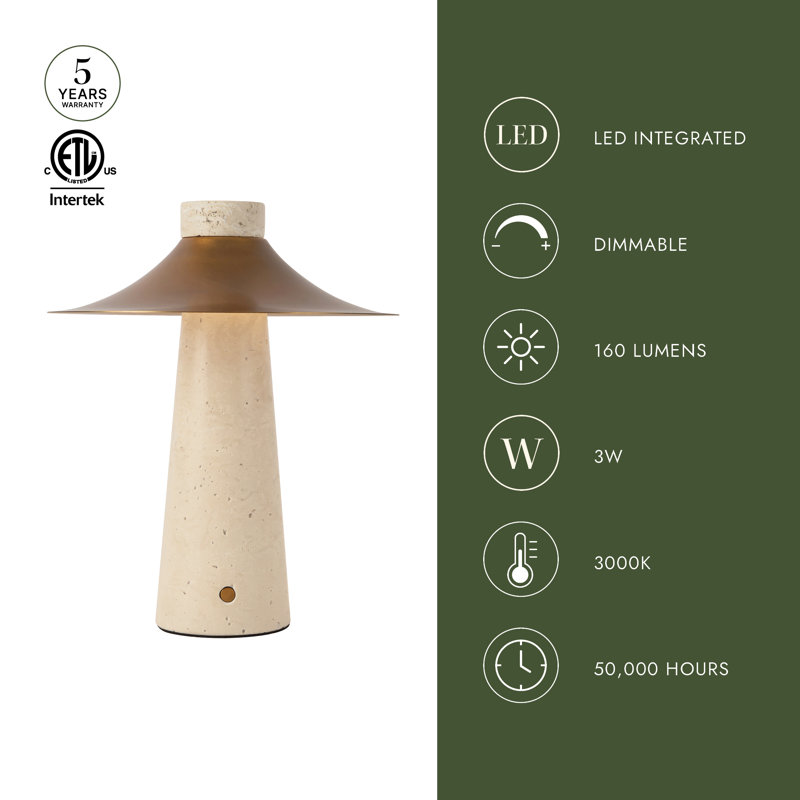 Hagen 12-in Black dimmable LED Table Lamp, Urban Bronze