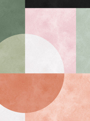 Modern Earthy Geometric Print, Size, Format, Frame Color