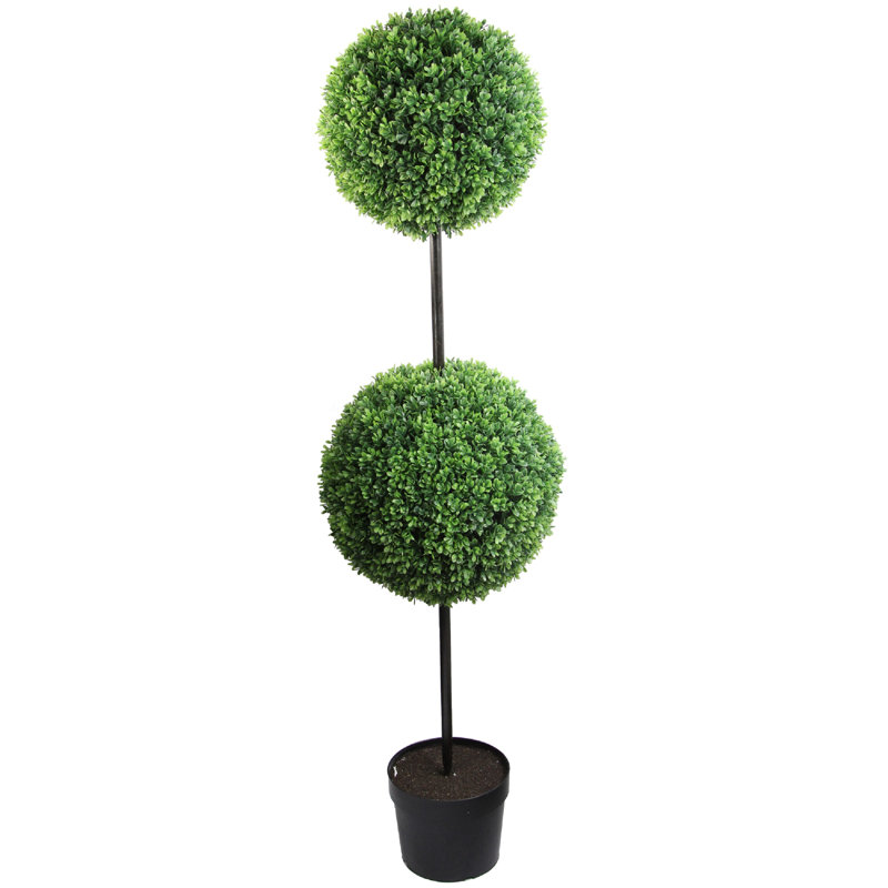 Double topiaire de buis en pot artificiel double 58"