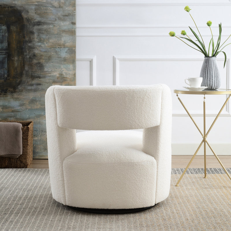 Fauteuil d'appoint rond et confortable avec rotation à 360° - Idéal pour les chambres d'enfants - Revêtement doux pivotant - Confort optimal dans la chambre