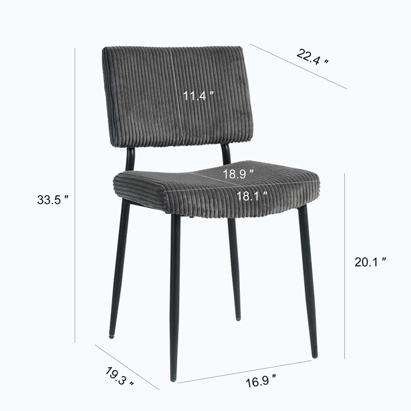 Upholstered Dining Chairs, Dark Gray