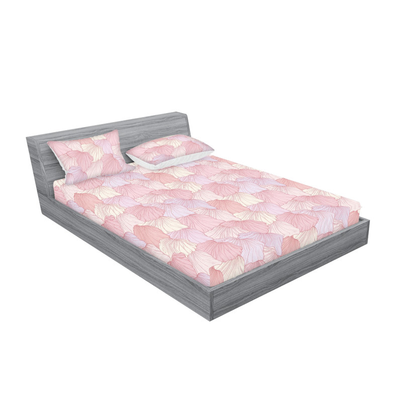Drap-housse et taie décorative Ambesonne, Ensemble de draps pour grand lit avec 2 taies d'or