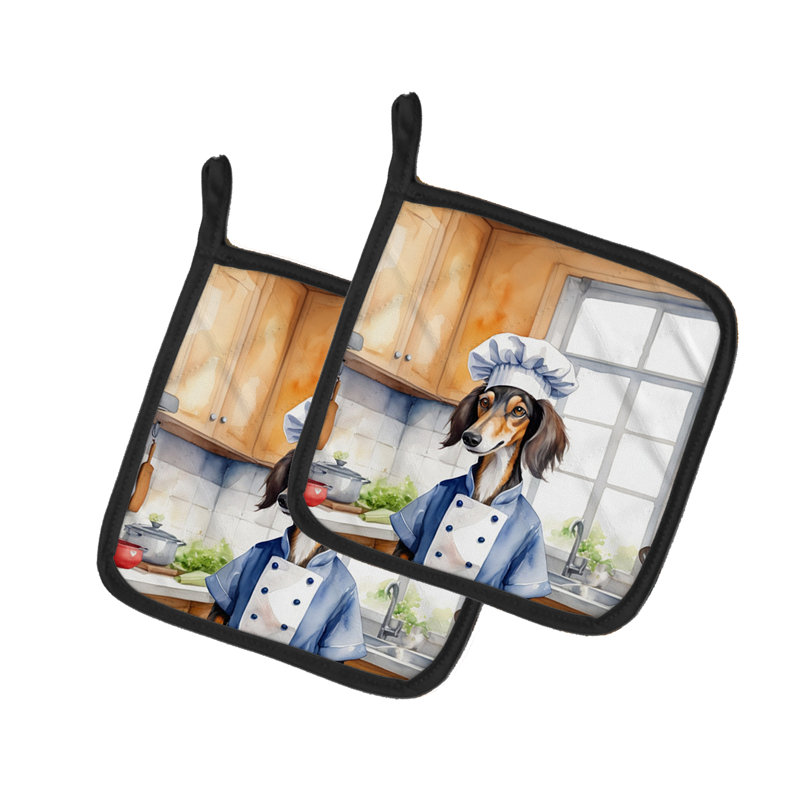 Caroline's Treasures The Dog Chef Polyester Potholder Set