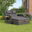 120cm Wide Straight Steel Patio Daybed