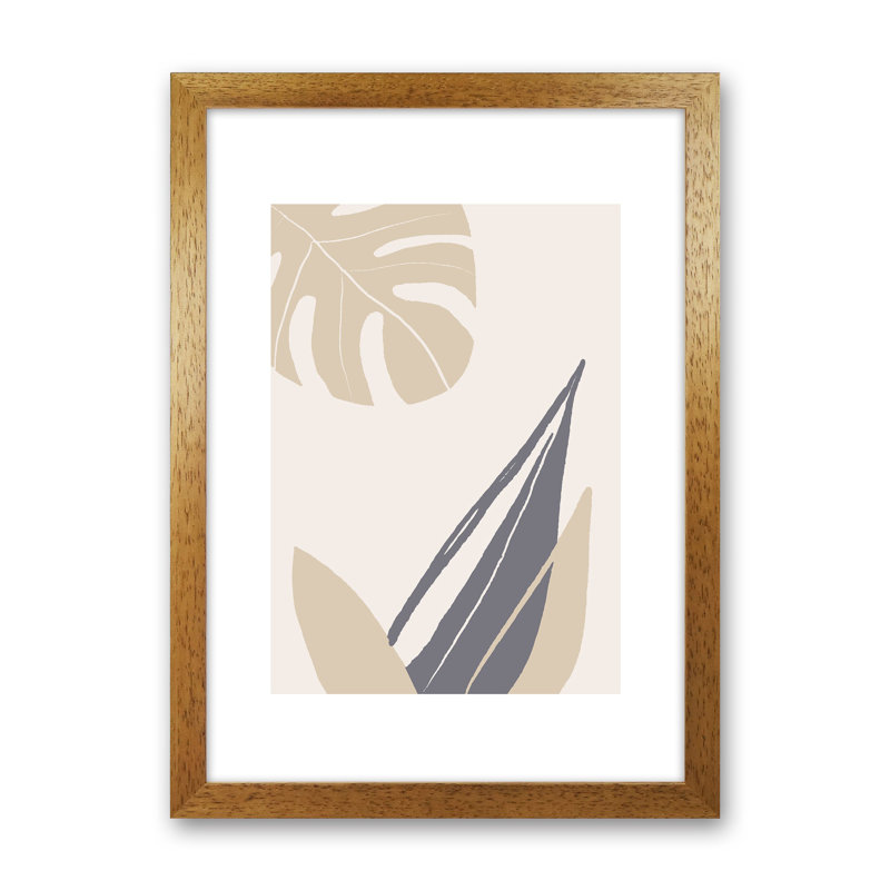 Mila Plant Leaf N21 by Pixy Paper - Print, Oak Framed, 29.7cm H x 21cm W x 3cm D