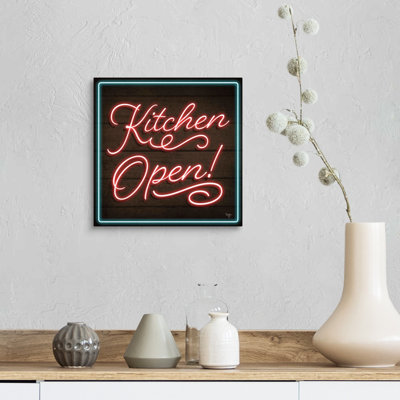 «Neon Kitchen Open Mollie», reproduction d'art sur toile tendue