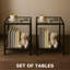 30cm W Metal Bedside Table