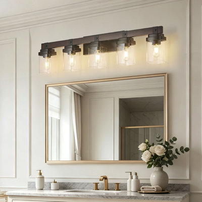 Bathroom Vanity Light Rustic Wood Wall Sconce