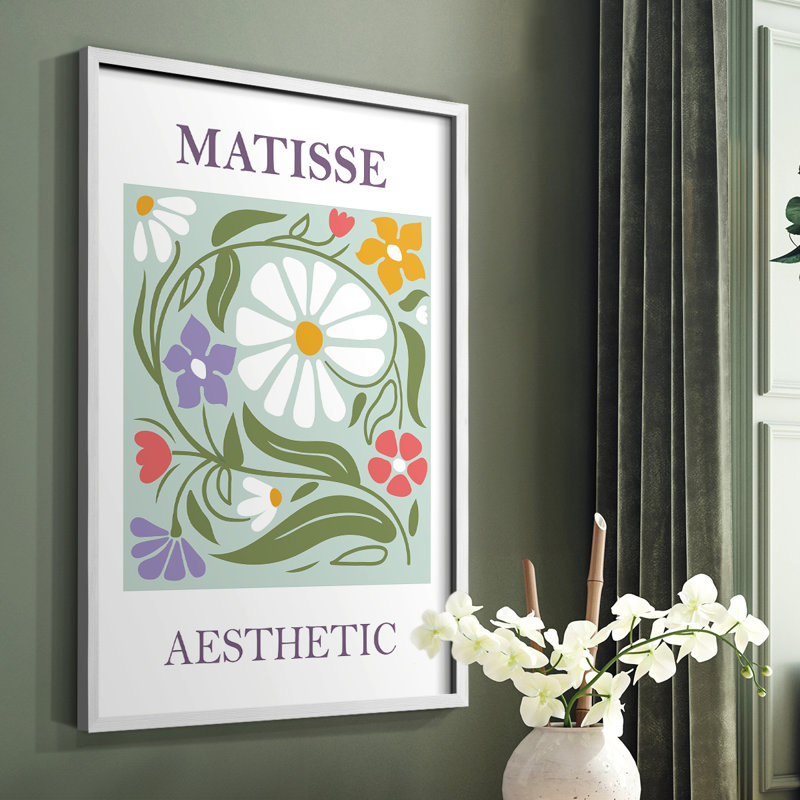 Matisse CCLXIX, reproduction encadrée - bois massif, H 14 po x l 11 po, Blanc