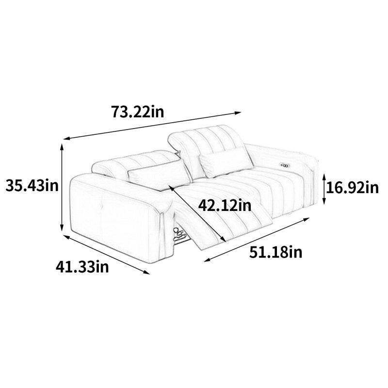 Adrienne, 35.43" H x 73.22" W x 41.33" D