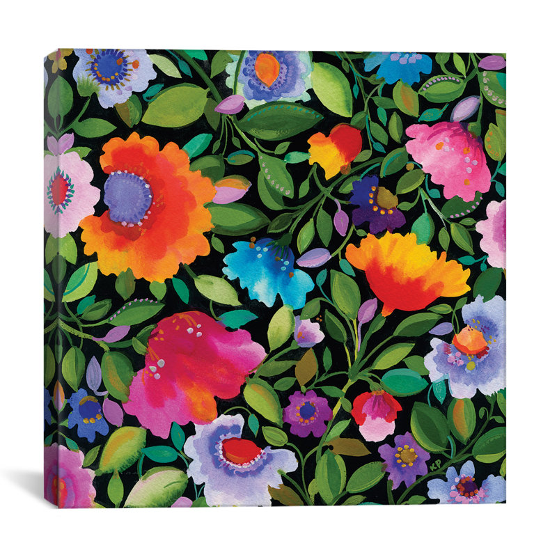 Vibrant Floral Garden Canvas Art in Multicolor, 37" x 37"