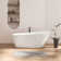 67" oval soaking tub with overflow and quick drain