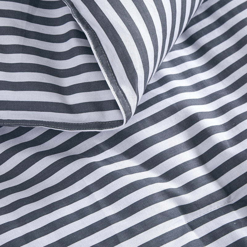 Bergen Blue Striped 100% Cotton  Comforter Set Twin XL, Édredon pour grand lit + 2 taies décoratives sta