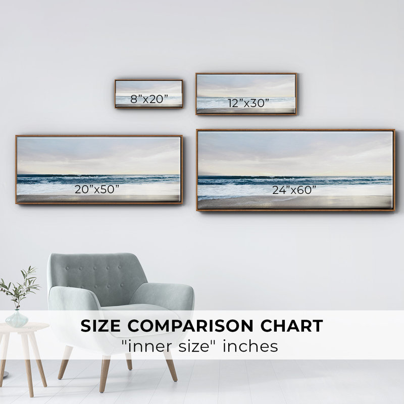 «Shimmering Dawn», peinture sur toile encadrée, H 8 po x l 20 po, Noyer