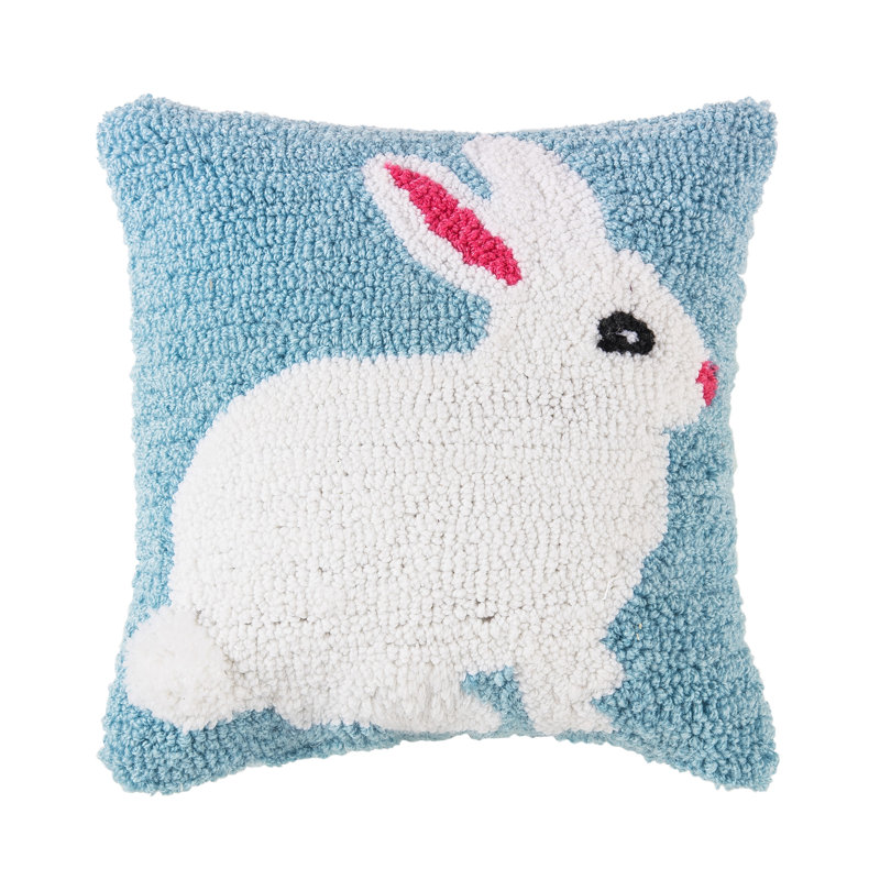 Dawndee 12" Easter Bunny Hooked Pillow