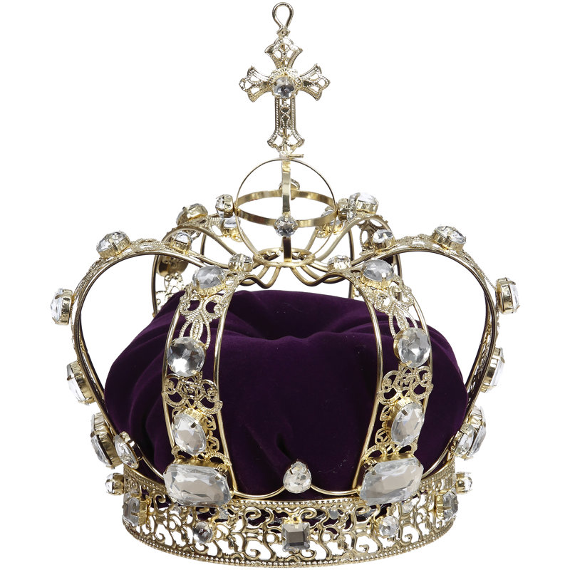 Couronne de reines, ensemble de 2 - 6 X 7,5 pouces, Mauve / argent / or