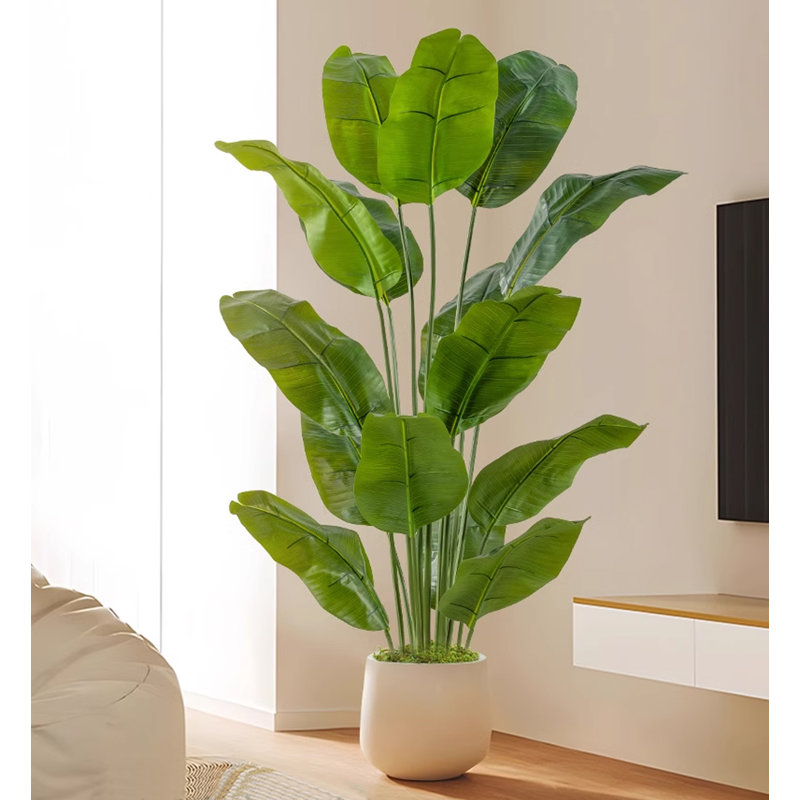 Simulation de banane grande plante verte, H 70,87 po x l 39,37 po x P 39,37 po