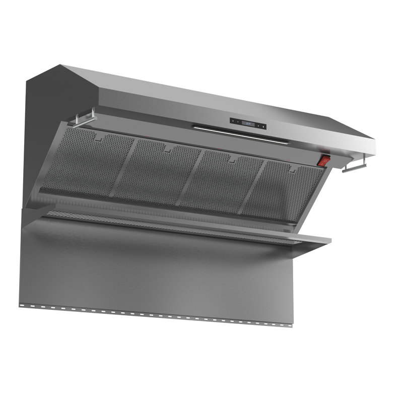 Hotte de cuisine murale Savona de 46 pouces en acier inoxydable, avec évent à double moteur 1200 CFM