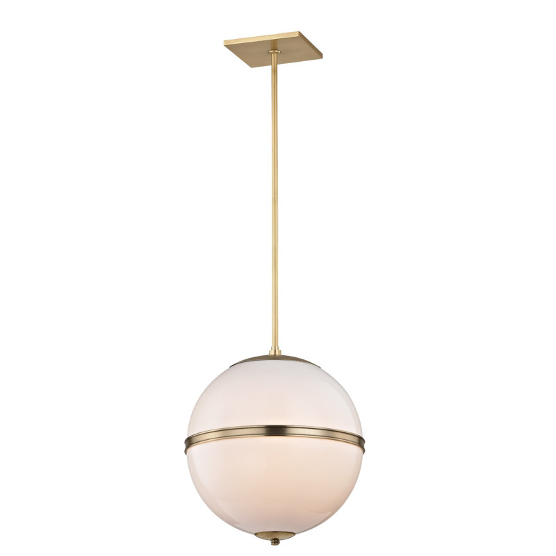 Lustre sphérique unique à 3 lumières Conrad, Laiton vieilli