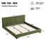 King Size Olive Green Velvet Bed Frame with Tufted Headboard - Upholstered Platform Bed, No Box Spring Needed-686597243
