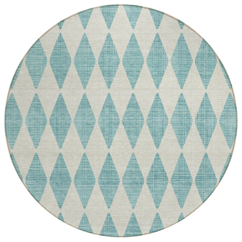Tapis rond bleu 8 po