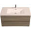 Meuble-lavabo mural 42 po avec lavabo, meuble-lavabo mural moderne avec lavabo en résine et tiroirs-111123793