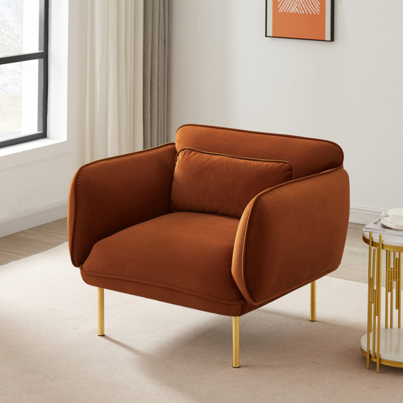 Fauteuil Dru Living Accent Velveta, Velours brun