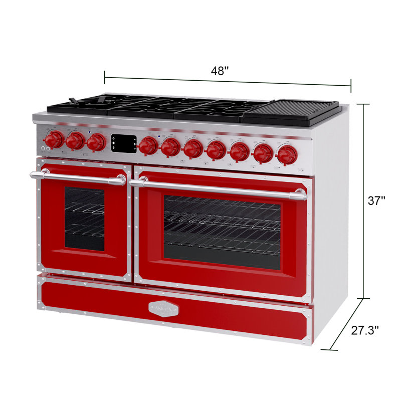 Combo four de cuisson au gaz autoportant Akicon, avec brûleurs scellés, four à convection rapide, combustible convertible (GN / GPL), grille en fonte durable (FRSFRSA1)