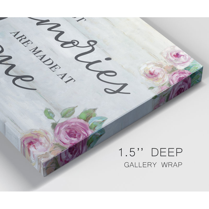 Memories at Home - Reproduction d'art textuel sur toile tendue, H 32 po x l 24 po x P 1 po