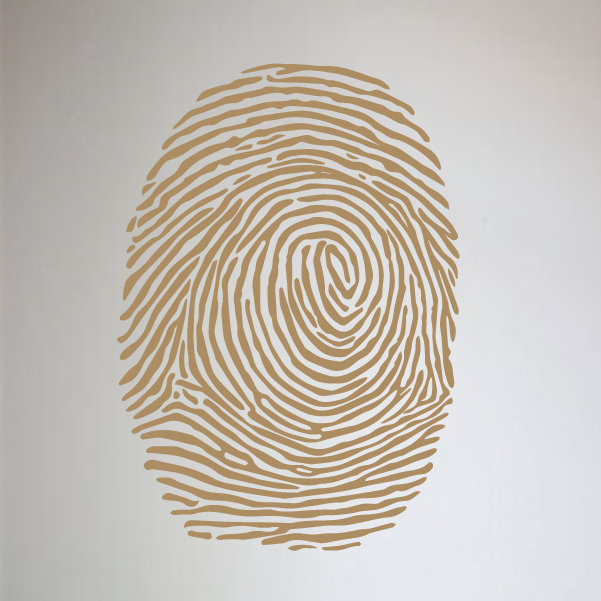 Décalcomanie murale à empreinte digitale, H 21 po x l 15 po x P 0,01 po, Brun pâle