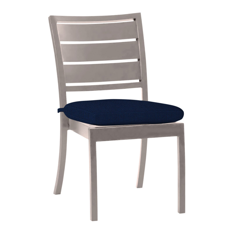 Chaise d'appoint en aluminium Charleston - Huître, Huître, Velours indigo, Welt